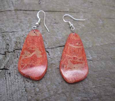 American Indian Earrings - Coral